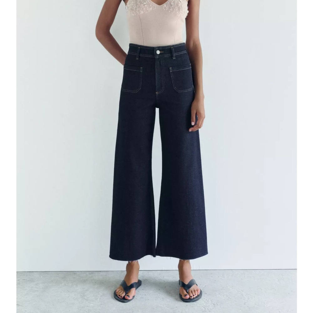Zara Blue Wide-Leg Jeans